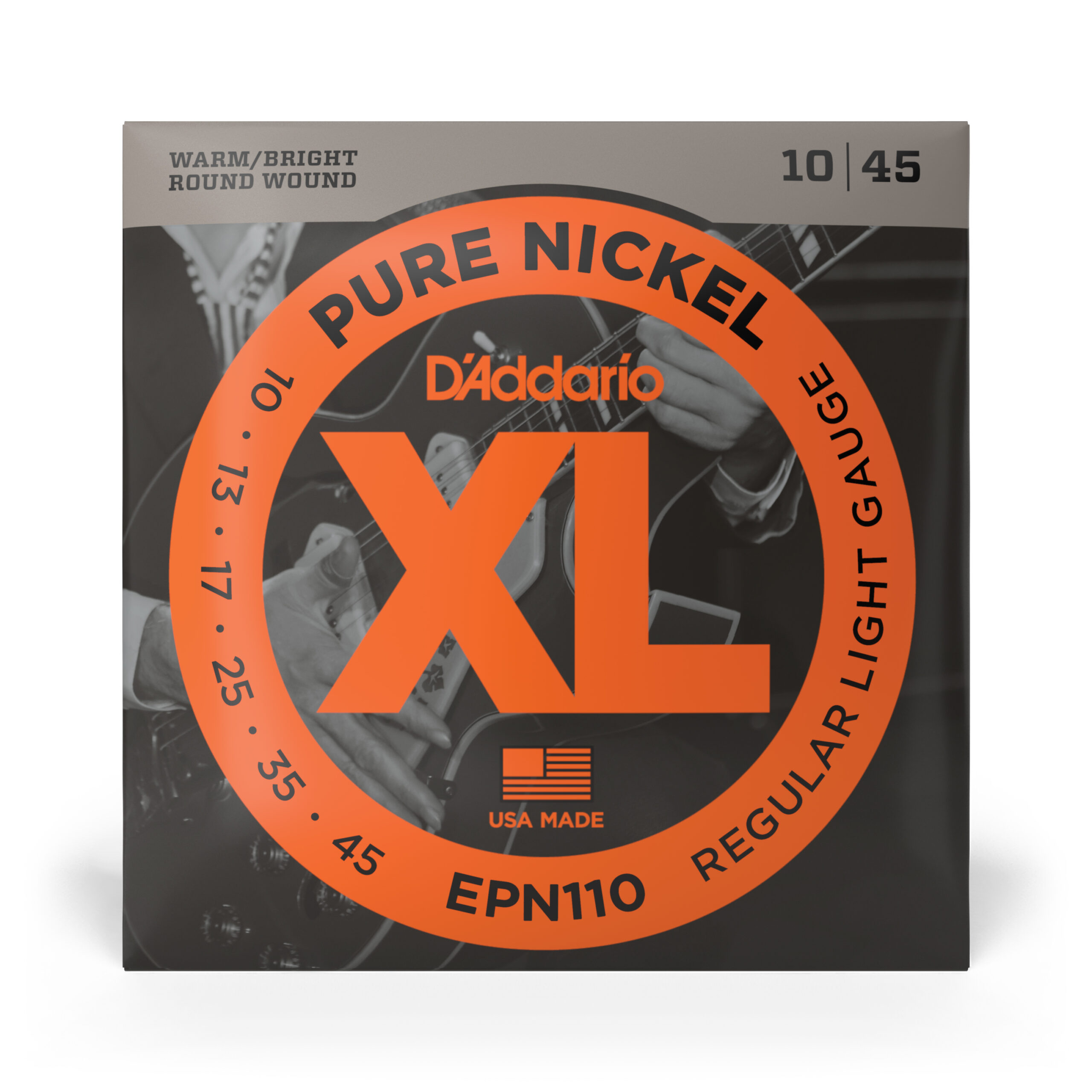 D'Addario EPN110 XL Pure Nickel Regular Light 10-45 Electric Guitar D'Addario EPN110 XL Pure Nickel Regular Light 10-45 Electric Guitar
