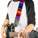 Zarape3 Vertical Multi Color Guitar Strap - Image 3